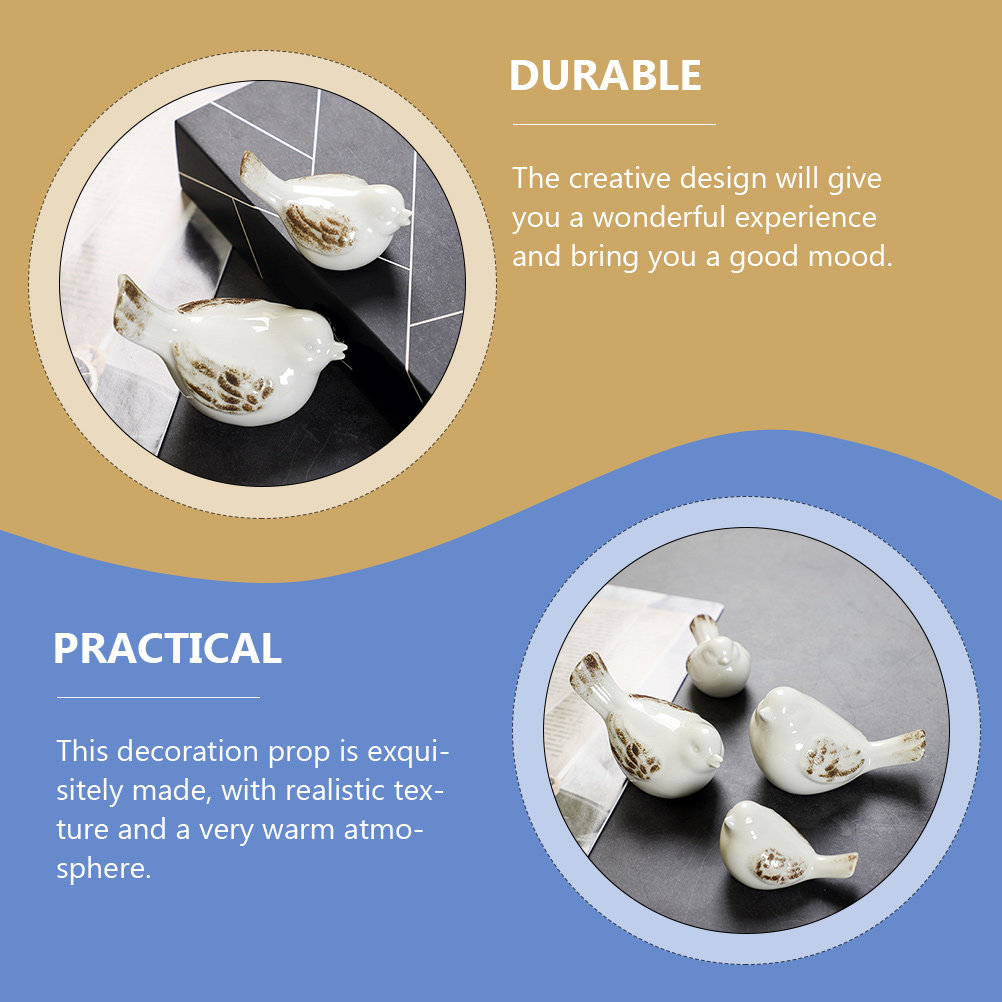 Interior Design Minimalist - 2Pcs Handcrafted Ceramic Bird Decoration Minimalist