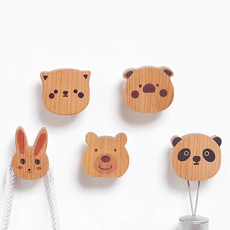 Interior Design Home - Wooden Cute Animal Coat Hook Solid