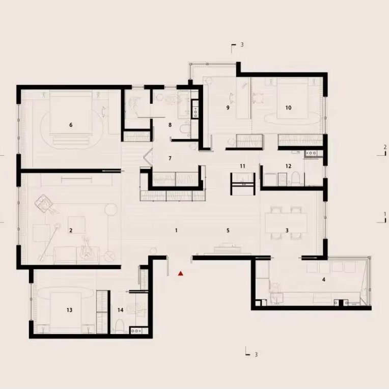Interior Design Sketch - Sanhai Minimalist Style Interior Design 3D