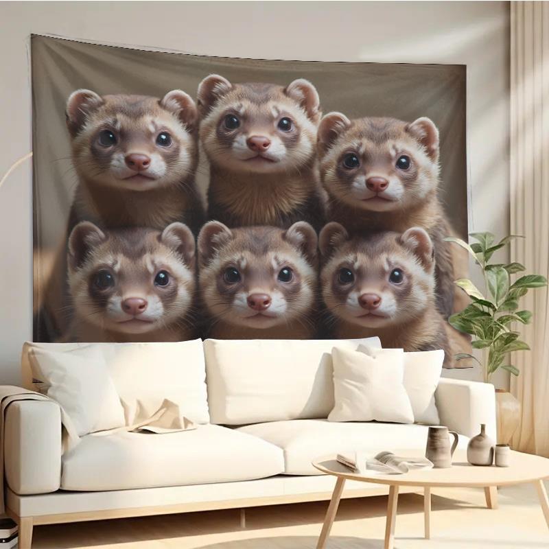 Cute Ferret Group Tapestry Wal - огляд і ціна Interior Design Home