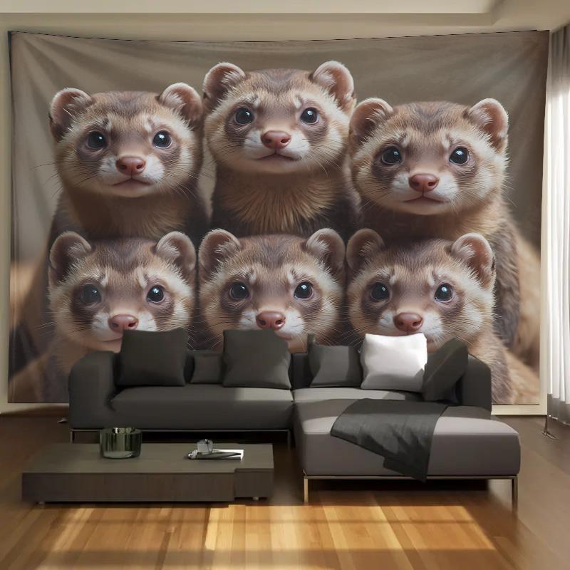 Cute Ferret Group Tapestry Wal - огляд і ціна Interior Design Home