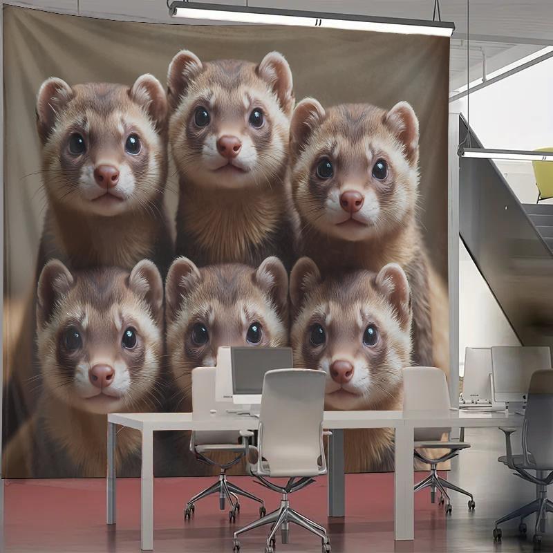 Cute Ferret Group Tapestry Wal - огляд і ціна Interior Design Home