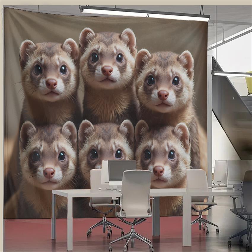 Cute Ferret Group Tapestry Wal - огляд і ціна Interior Design Home