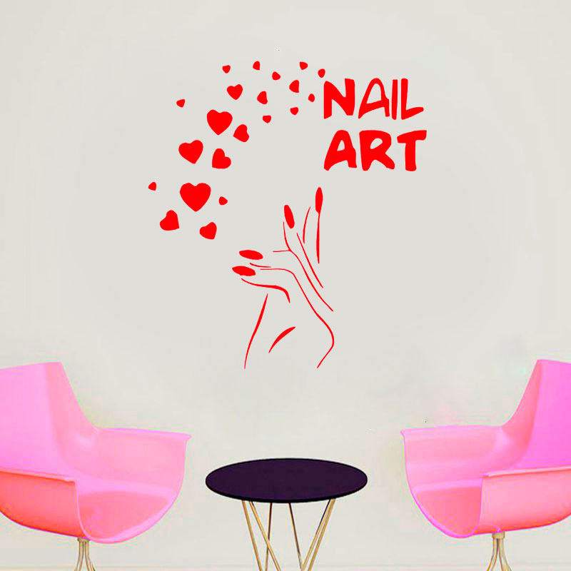 Nails Art Window Decals Love B - огляд і ціна Interior Design Nail Salon