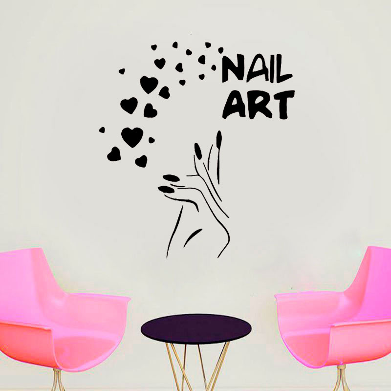 Nails Art Window Decals Love B - огляд і ціна Interior Design Nail Salon