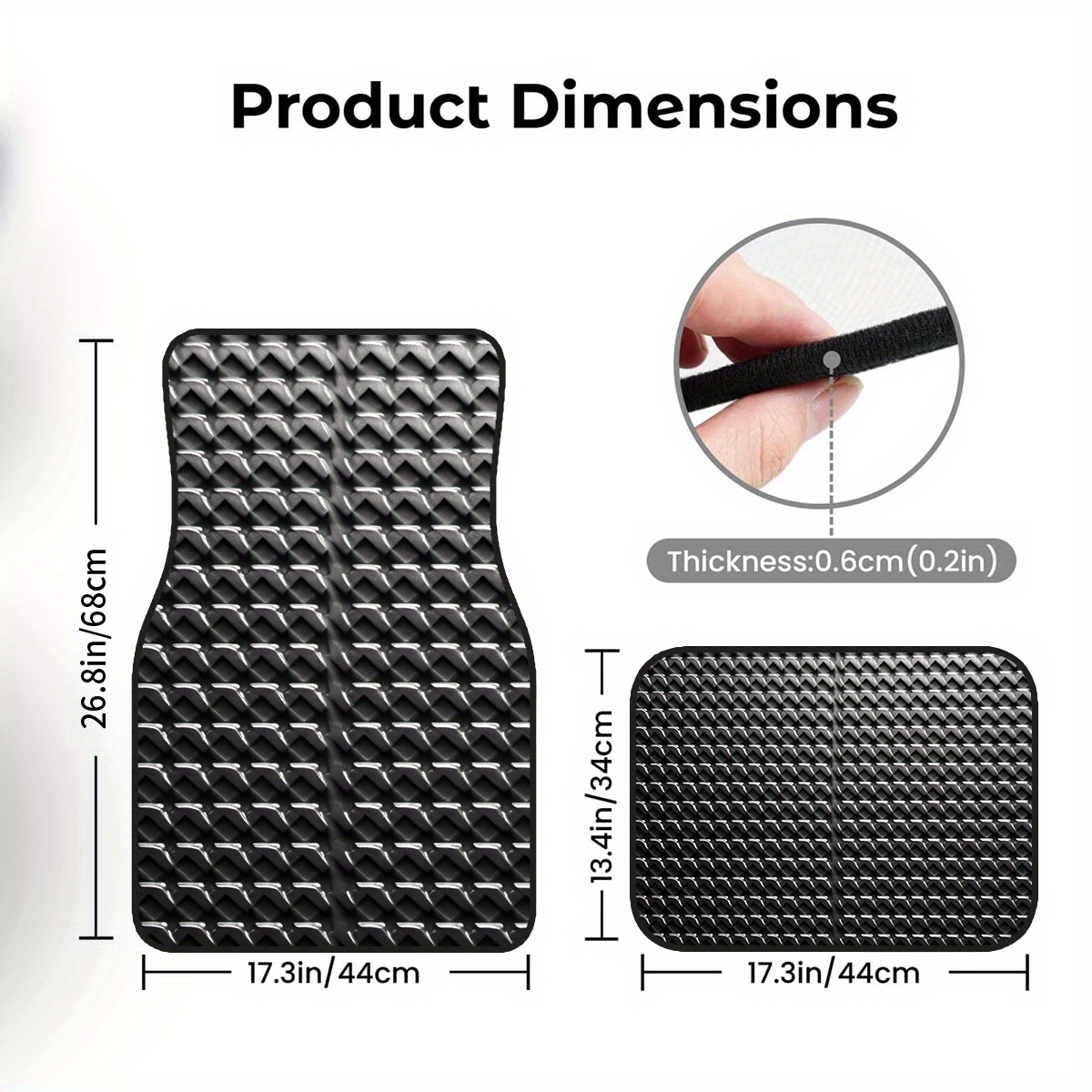 4pcs Anti-Slip Polyester Car M - огляд і ціна Interior Design Grid