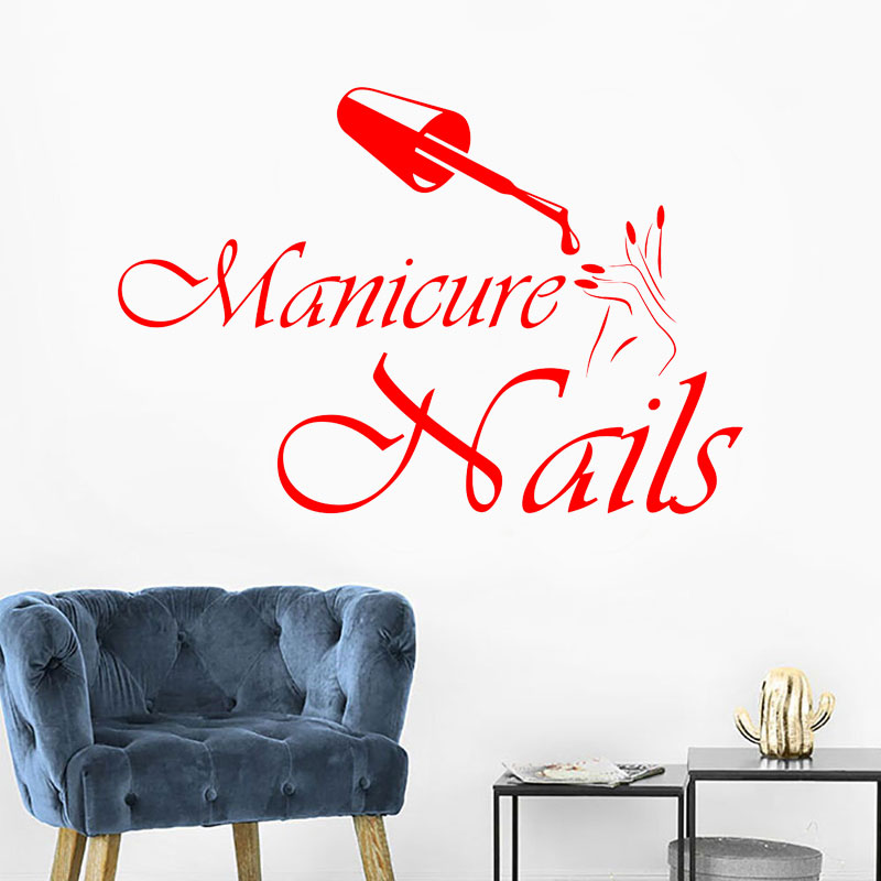 Wall Decal Manicure Vinyl Wind - огляд і ціна Interior Design Nail Salon