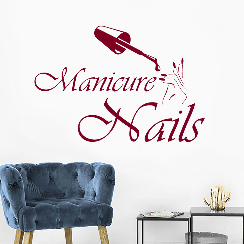 Wall Decal Manicure Vinyl Wind - огляд і ціна Interior Design Nail Salon
