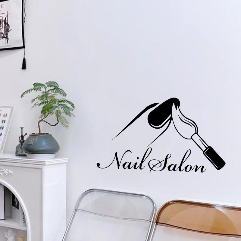 Nail Salon Shop Wall Decal Man - огляд і ціна Interior Design Nail Salon