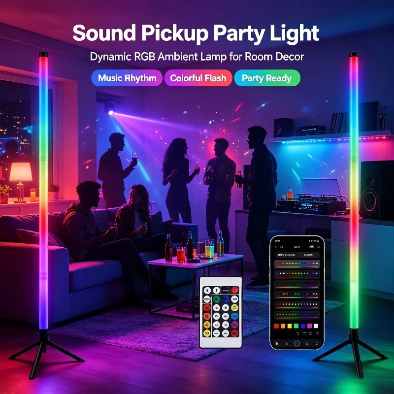 2PCS 120CM RGB Floor Lamp, Sou - огляд і ціна Interior Design Room